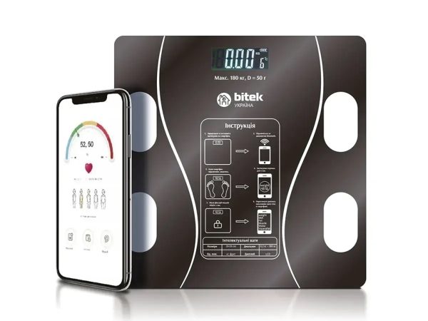 Ваги для підлоги Bitek BT-1605 180 кг чорні Ваги для підлоги Bitek BT-1605 180 кг чорні