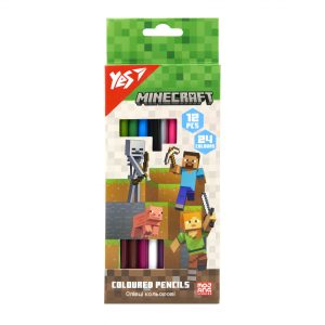 Набір двосторонніх кольорових олівців YES Minecraft 290763 24 кольори Набір двосторонніх кольорових олівців YES Minecraft 290763 24 кольори