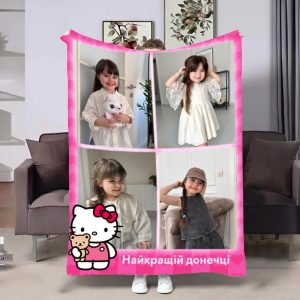 Плед 3D зі своїм фото Hello Kitty на 4 фото 31634 135х160 см Плед 3D зі своїм фото Hello Kitty на 4 фото 31634 135х160 см