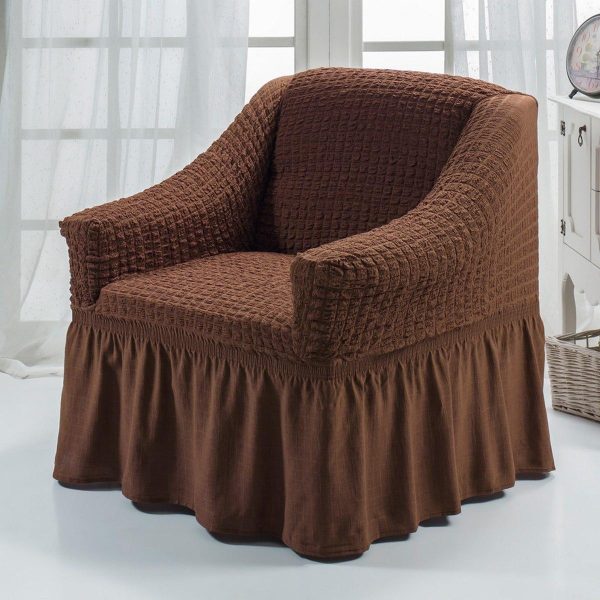 Чохол на крісло з спідницею Коричневий Burumcuk Arya Туреччина AR-1063214-brown Чохол на крісло з спідницею Коричневий Burumcuk Arya Туреччина AR-1063214-brown