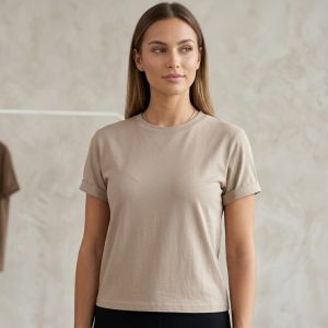 Футболка жіноча базова коттонова 2642 20594 L бежева