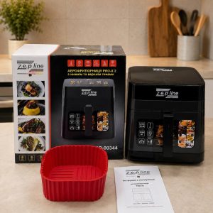 Аерогриль мультипіч на два тени із силіконовою формою Zepline ZP-00344-Black 13 л 4200 Вт чорна Аерогриль мультипіч на два тени із силіконовою формою Zepline ZP-00344-Black 13 л 4200 Вт чорна