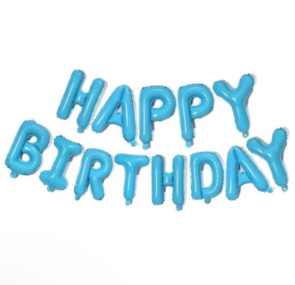 Набір надувних кульок Happy Birthday Light Blue 5959 13 предметів світло-блакитний Набір надувних кульок Happy Birthday Light Blue 5959 13 предметів світло-блакитний