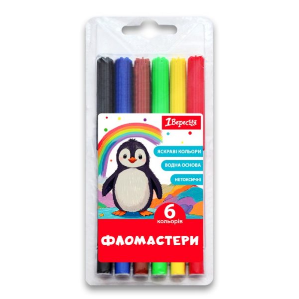 Набір фломастерів 1Вересня Classic 650542 6 кольорів Набір фломастерів 1Вересня Classic 650542 6 кольорів