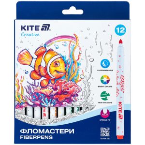 Набір фломастерів Kite Creative Superwashable K-1152 12 кольорів Набір фломастерів Kite Creative Superwashable K-1152 12 кольорів