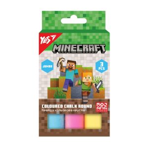 Крейда кольорова YES JUMBO Minecraft 400552 3 кольори Крейда кольорова YES JUMBO Minecraft 400552 3 кольори