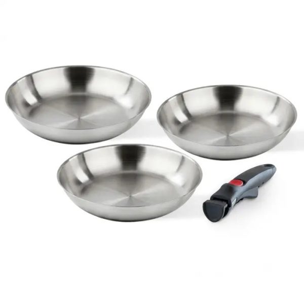 Набір сковорідок Barazzoni INOX FACILE 2799049900 20-24-28 см 4 предмети сріблястий Набір сковорідок Barazzoni INOX FACILE 2799049900 20-24-28 см 4 предмети сріблястий