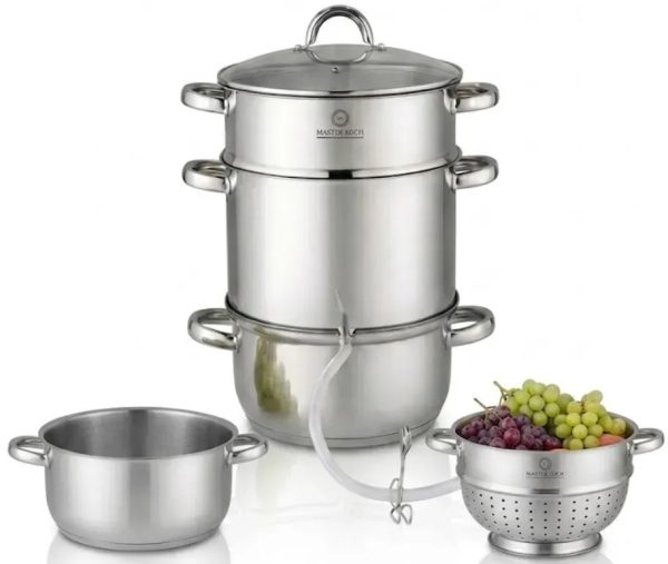Соковарка Master Koch MK-3206 26 см 8 л срібляста Соковарка Master Koch MK-3206 26 см 8 л срібляста