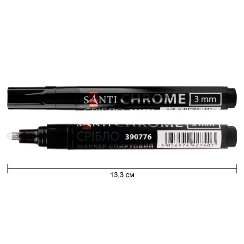 Маркер дзеркальний Santi Chrome 390776 3 мм сріблястий Маркер дзеркальний Santi Chrome 390776 3 мм сріблястий