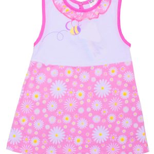 Сукня дитяча Valeri Tex 1666-55-126-6 80 см біла з рожевим Сукня дитяча Valeri Tex 1666-55-126-6 80 см біла з рожевим