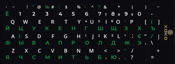 Наклейка на клавіатуру Українська/Англійська/Російська XoKo XK-KB-STCK-SM 48 клавіш Наклейка на клавіатуру Українська/Англійська/Російська XoKo XK-KB-STCK-SM 48 клавіш