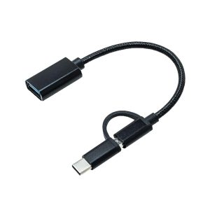 Адаптер 2в1 USB 3.0 - MicroUSB та USB Type-C з кабелем OTG XoKo AC-150-BK чорний Адаптер 2в1 USB 3.0 - MicroUSB та USB Type-C з кабелем OTG XoKo AC-150-BK чорний