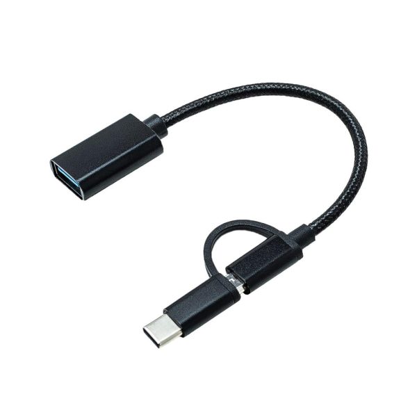 Адаптер 2в1 USB 3.0 - MicroUSB та USB Type-C з кабелем OTG XoKo AC-150-BK чорний Адаптер 2в1 USB 3.0 - MicroUSB та USB Type-C з кабелем OTG XoKo AC-150-BK чорний