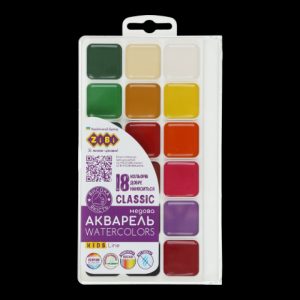 Акварель ZiBi ZB-6586 18 кольорів Акварель ZiBi ZB-6586 18 кольорів