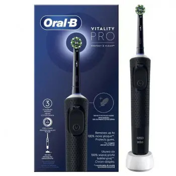 Електрична зубна щітка Oral-B Vitality PRO ProteСt X Сlean Сross AСtion D103-413-3-BlaСk чорна Електрична зубна щітка Oral-B Vitality PRO ProteСt X Сlean Сross AСtion D103-413-3-BlaСk чорна