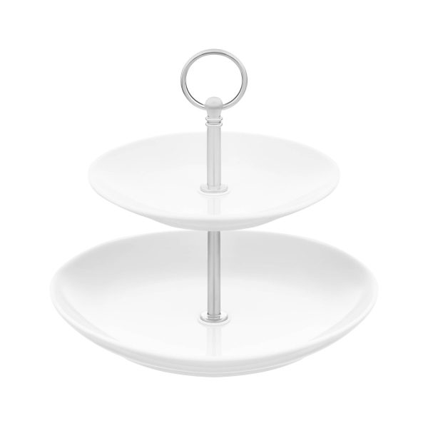 Блюдо 2-х ярусна Ardesto AR0958 16х16х17.5 см біле Блюдо 2-х ярусна Ardesto AR0958 16х16х17.5 см біле