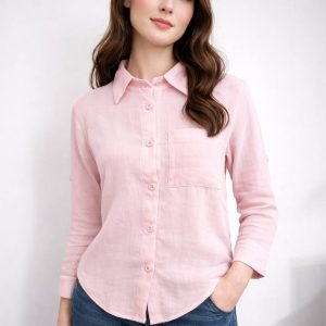 Сорочка жіноча муслінова 32668 XS/S пудрова