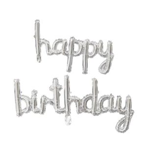 Набір надувних кульок Happy Birthday 14358 2 сріблясті предмети Набір надувних кульок Happy Birthday 14358 2 сріблясті предмети