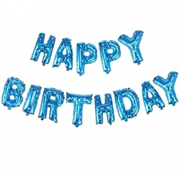 Набір надувних кульок Happy Birthday Blue 5961 13 предметів блакитний Набір надувних кульок Happy Birthday Blue 5961 13 предметів блакитний