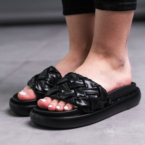 Шльопанці жіночі Fashion Duke 3675 39 розмір 25 см Чорний