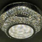 Люстра стельова кришталева LED з пультом 25661 Хром 18х50х50 см.