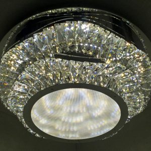 Люстра стельова кришталева LED з пультом 25661 Хром 18х50х50 см. Люстра стельова кришталева LED з пультом 25661 Хром 18х50х50 см.