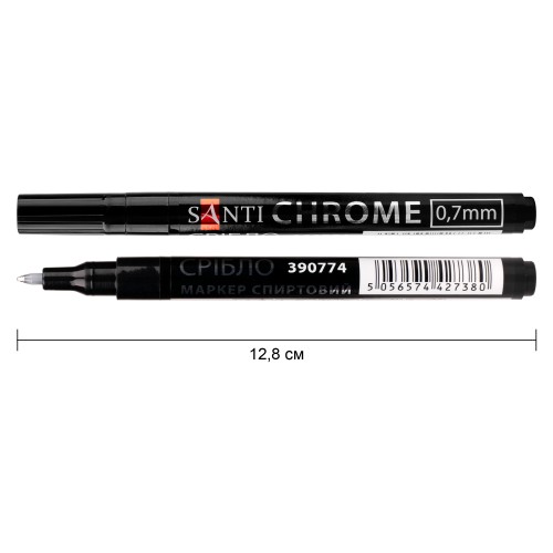 Дзеркальний маркер Santi Chrome 390774 0.7 мм сріблястий