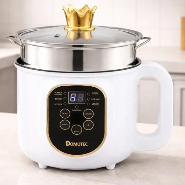 Електрична каструля-пароварка Domotec MS-7729 2000 Вт 1.8 л біла