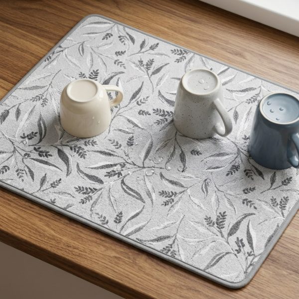 Килимок для сушіння посуду Ardesto Grey leaves ART17GL 38х51 см Килимок для сушіння посуду Ardesto Grey leaves ART17GL 38х51 см