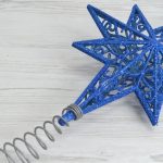 Верхівка на ялинку Зірка 14708 40 см синя