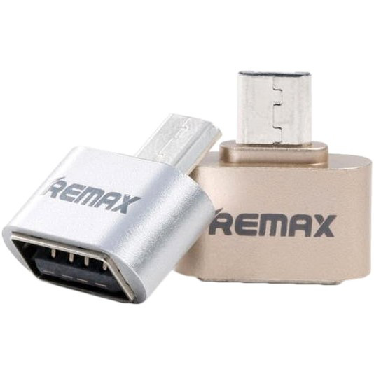 Перехідник RA-USB OTG(F) to microUSB(M) Gold Remax 340902 Перехідник RA-USB OTG(F) to microUSB(M) Gold Remax 340902