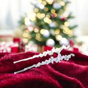Бурулька новорічна декоративна 14712 срібляста Бурулька новорічна декоративна 14712 срібляста