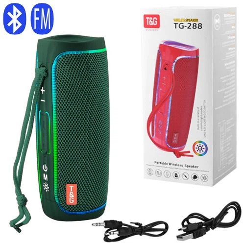 Колонка портативна Bluetooth T&G TG288 green зелена Колонка портативна Bluetooth T&G TG288 green зелена