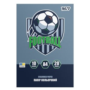 Папір кольоровий односторонній А4 YES Football 955496 20 аркушів