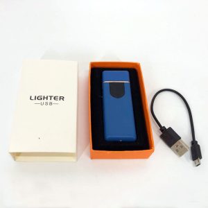Електрозапальничка USB ZGP ABS, сенсорна електрична запальничка спіральна. Колір: синій Електрозапальничка USB ZGP ABS, сенсорна електрична запальничка спіральна. Колір: синій