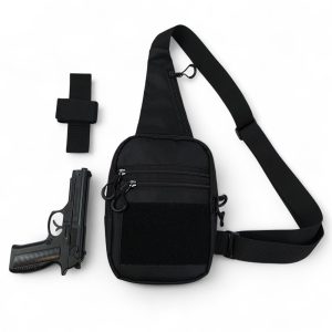 Тактична чоловіча сумка з кобурою Cordura 1000D – 6 кишень, чорна Тактична чоловіча сумка з кобурою Cordura 1000D – 6 кишень, чорна
