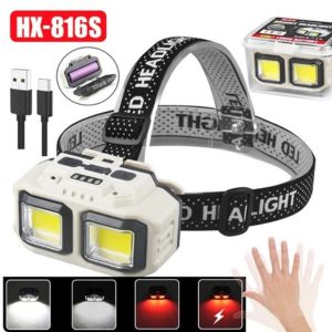 Ліхтар налобний акумуляторний Bailong HX-816S 2COB(white+red) із сенсорним датчиком вологозахист Ліхтар налобний акумуляторний Bailong HX-816S 2COB(white+red) із сенсорним датчиком вологозахист