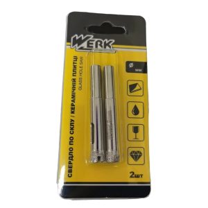 Коронка алмазна по кераміці та склу Werk 99011 10 мм 2 шт/уп срібляста