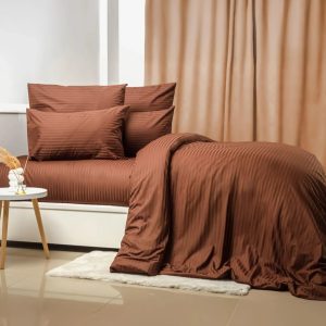 Підковдра двоспальне ТЕП СТРАЙП САТИН PREMIUM Chocolate 2-04853_34889 180х215 см шоколадний