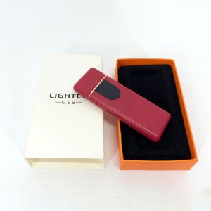 Електрозапальничка USB ZGP ABS, сенсорна електрична запальничка спіральна. Колір: червоний Електрозапальничка USB ZGP ABS, сенсорна електрична запальничка спіральна. Колір: червоний