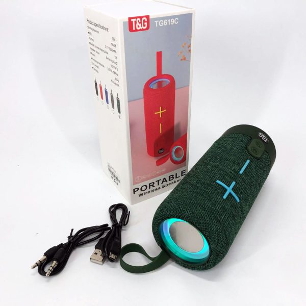 Портативна Bluetooth колонка TG619C FM-радіо USB/TF з ремінцем, колонка з акумулятором. Колір: зелений Портативна Bluetooth колонка TG619C FM-радіо USB/TF з ремінцем, колонка з акумулятором. Колір: зелений