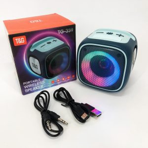 Портативна Bluetooth колонка TG359 7W з підсвічуванням RGB, акумуляторна колонка для музики. Колір: синій Портативна Bluetooth колонка TG359 7W з підсвічуванням RGB, акумуляторна колонка для музики. Колір: синій
